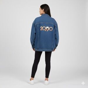 The Disney Store Vintage Mickey Mouse Denim Trucker Jacket Size XL 2000 Y2K